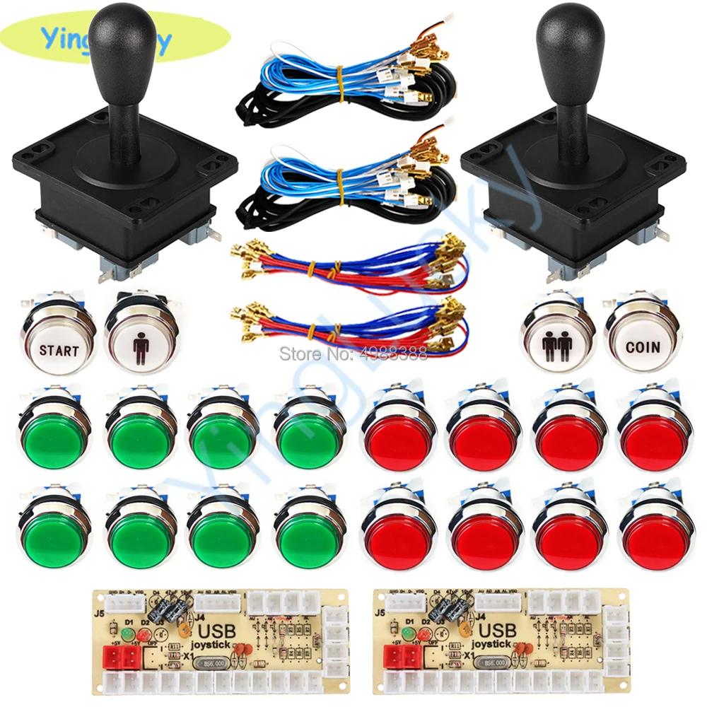 Аркада jostick botones Нулевая задержка аркадный Шкаф DIY Набор для 5 в led кнопочный ZIPPY