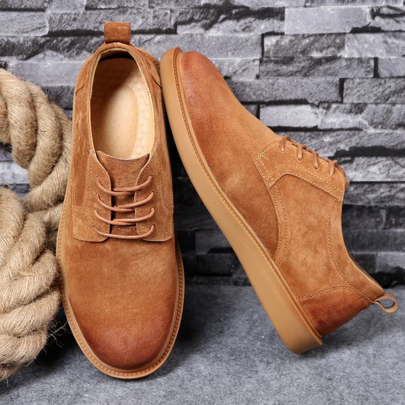 Мужская кожаная обувь оксфорды дышащая повседневная на плоской подошве для