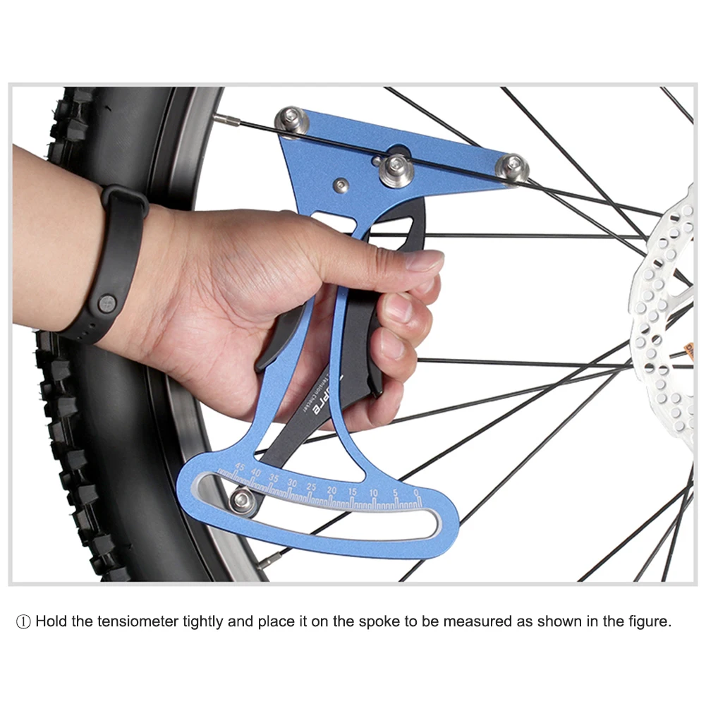 

Bicycle Spoke Tension Meter Corrosion Resistance Aluminum Alloy Tensiometer Wheel Builder Repair Tool for Round Flat Spoke