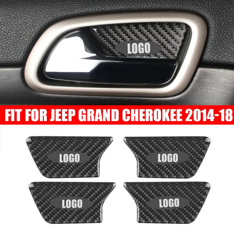 Pcmos накладки для салона Jeep Grand Cherokee- углеродное волокно стиль внутренняя дверная крышка чаши отделка 4 шт