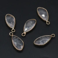 natural stone pendants gold plated faceted crystal for charms jewelry making diy fashion necklace earring reiki heal gifts