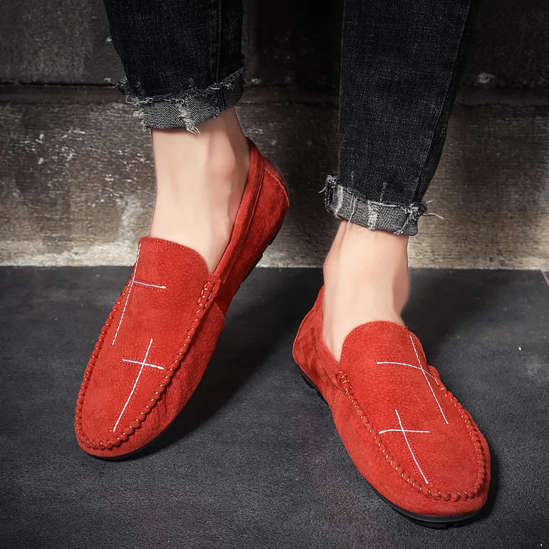 

2020 new breathable men's shoes leather casual boat shoes large flat Chaussures homme outdoor men's shoes zapatos de hombre 48