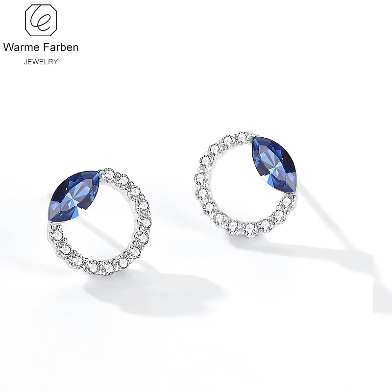 Модные серьги-гвоздики с кристаллами Swarovski 2020 серьги инкрустированным цирконием