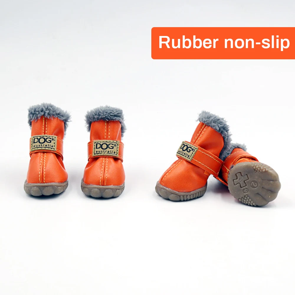 4 шт./компл. зима Обувь на теплом меху собака резиновой подошве Нескольские зимние