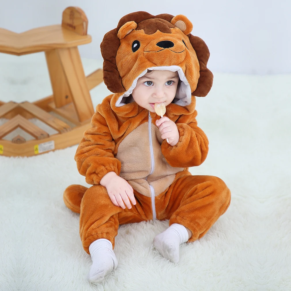Lion Коллекция года, осенне-зимняя одежда для новорожденных одежда унисекс на Хэллоуин комбинезоны для мальчиков, детский костюм с пандой для девочек, комбинезон для малышей возрастом от 3 до 24 месяцев - Цвет: Lion