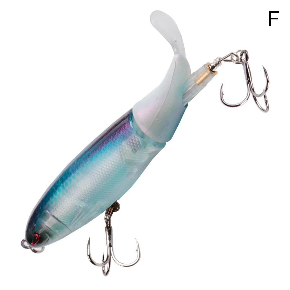 

1Pcs Eye Rotating Tail Topwater Bass Fishing Lure Fish Bait with Dual Hooks CMG786