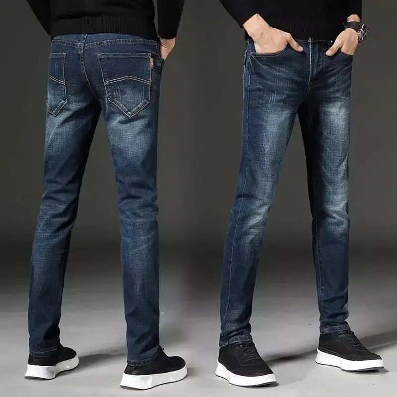 

Summer retro nostalgic type stretch jeans men's slim pants thin casual all-match denim straight-leg pants