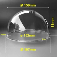 6 inch 167x88mm acrylic indoor outdoor high speed cctv clear housing dome cover transparent case for surveillance cctv camera