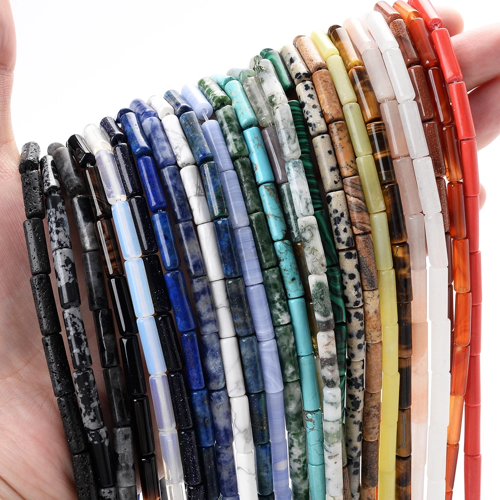 4*14 мм цилиндрические бусины из натурального камня Агаты шарики малаи аксессуары