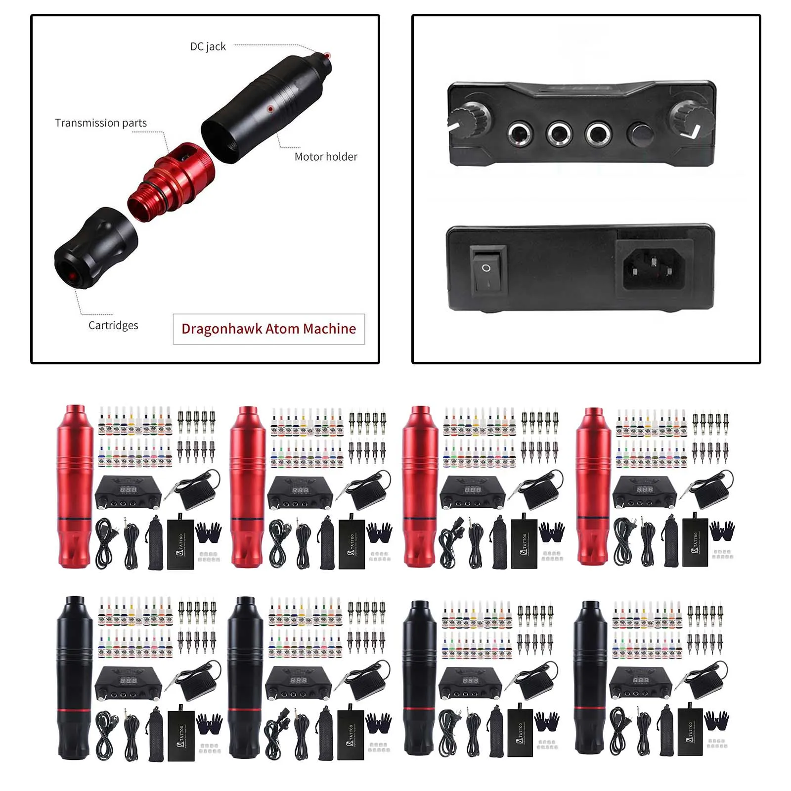 

Премиум картридж Татуировки Ручка Поворотный Комплект 0-4,5 мм иглы
