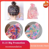 6 styles 1000 pcsset disposable children headwear black colorful mini braids head rope braiding plaits hair ropes for girls