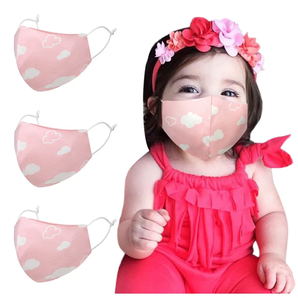 

3pc Cartoon Mouth Mask Children Kid Mask Mask Activated Carbon Filter Breathable Face Mask Child Mask for Kids Washable Reusable