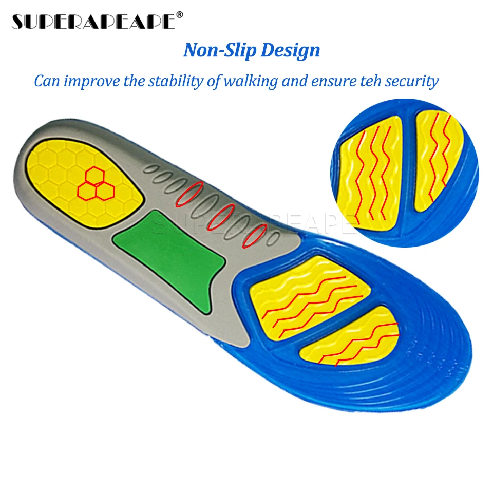 TPE Silicone Insoles Foot Care for Plantar Fasciitis orthopedic Massaging Shoe Insert Shock Absorption Shoe pad Unisex