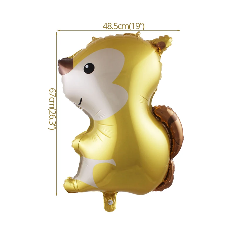 1pcs Squirrel С днем рождения сувениры джунгли воздушные шарики в виде животных енот лиса Ежик белка воздушный шар из фольги сафари зоопарк День Рождения Декор для детей - Цвет: 1pcs Squirrel