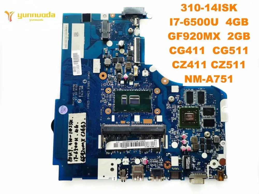 Оригинальный Для Lenovo 310 14ISK Материнская плата ноутбука I7 6500U 4 Гб GF920MX 2 CG411 CG511 CZ411 CZ511