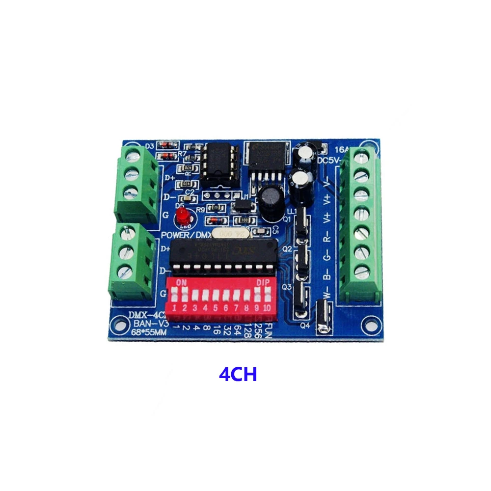 4CH DMX 512 светодиодный декодер ControllerChannel BAN V3 DC5V 24V диммер для rgb светодиодные ленты