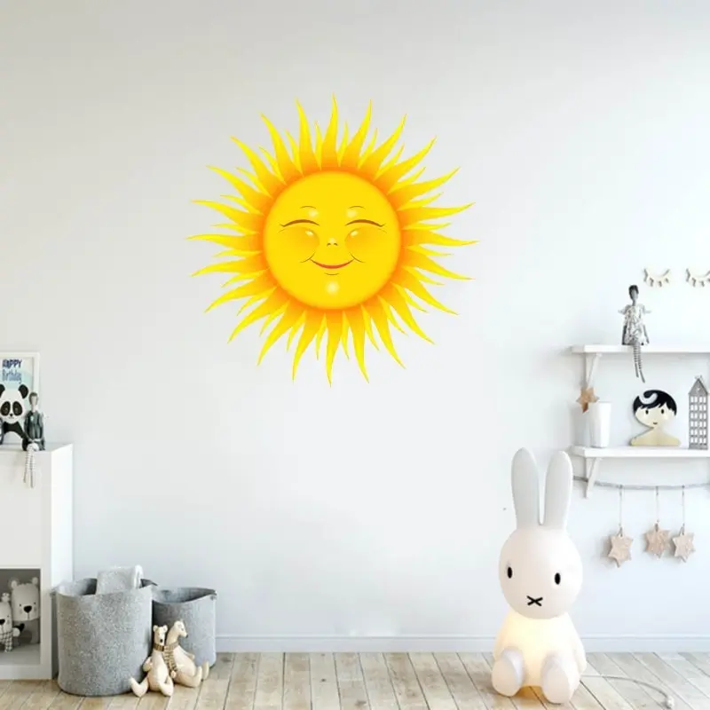 

1Pc New Cartoon Cute Smile Sun Wall Stickers Bedroom Kids Rooms Decorations Mural Home Decor Decals Nursery Stickers Wallpapers