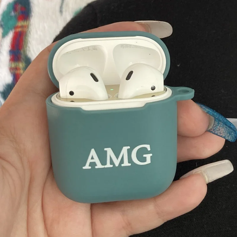 

Airpods 2 Case Customize Name Initials Letters For Air Pod 1 Soft Silicone Candy Cover Fundas Airpods Case Earphone Accessories