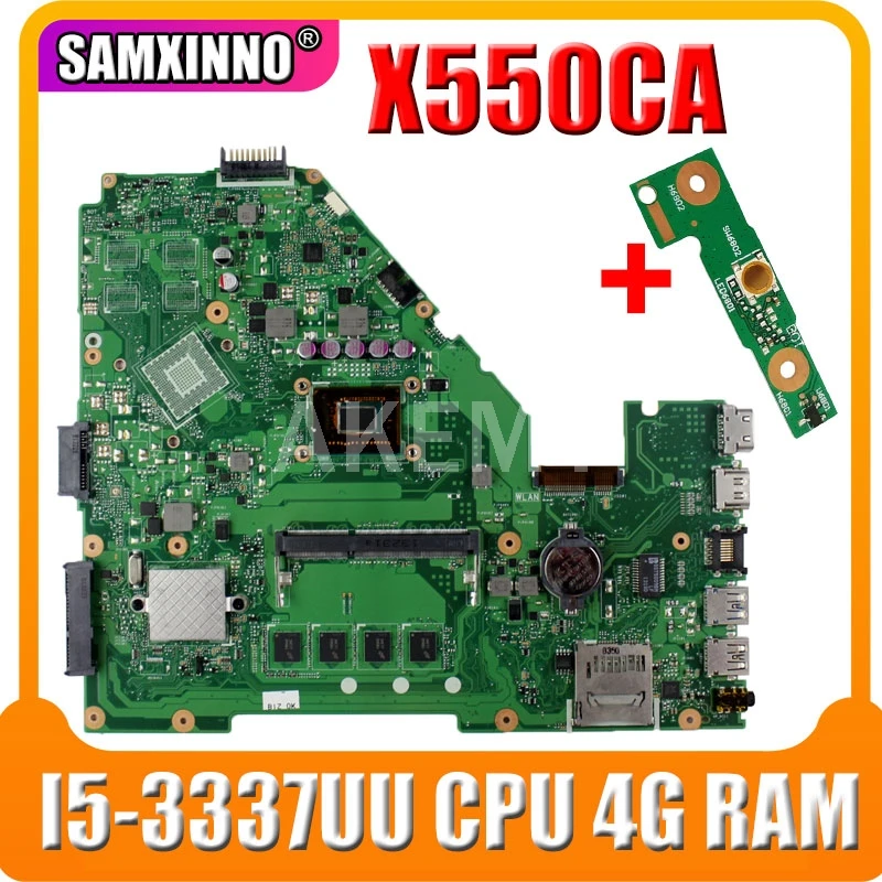 

Akmey 90NB00U0-R00010 X550CC REV: 2.0 Motherboard Main Board w/ I5-3337U CPU & 4G RAM For Asus X550CA Laptops