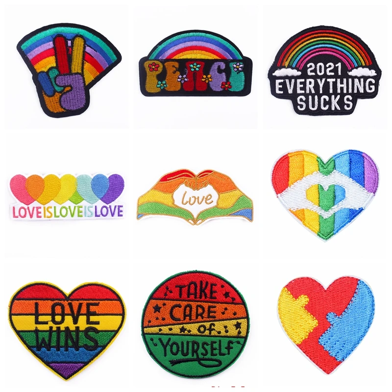Тканевые наклейки Hippie для геев гордости вышитая нашивка сделай сам ЛГБТ полосы