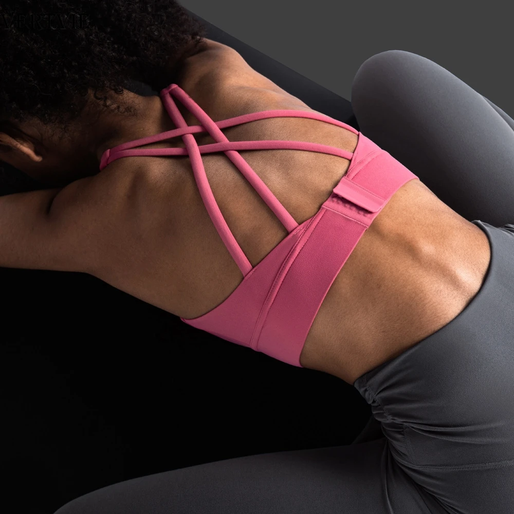

Fashion Seamless Yoga Bra Women Sexy Cross Backless Tops Fitness Shockproof Sports Bra Gym Workout Running Sportswear Underwear