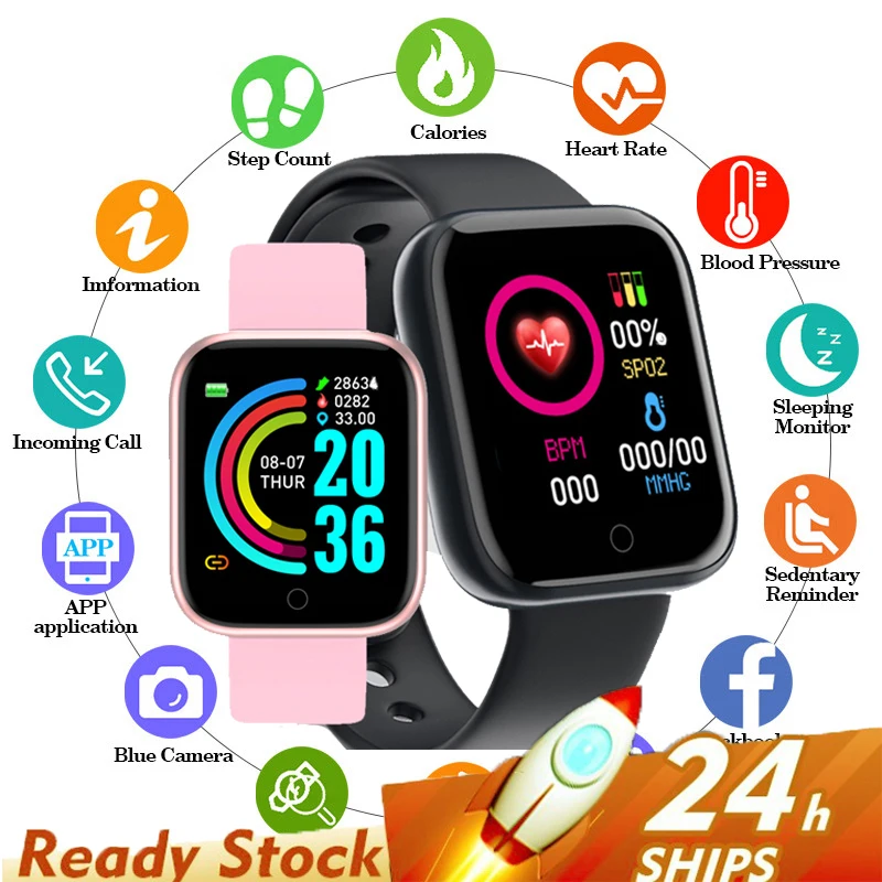 

Wholesale D20 Smart Watch Bluetooth Music Men Women Wristwatch Fit pro Smartbracelet Digital Touch Watches Blood Pressure Monito