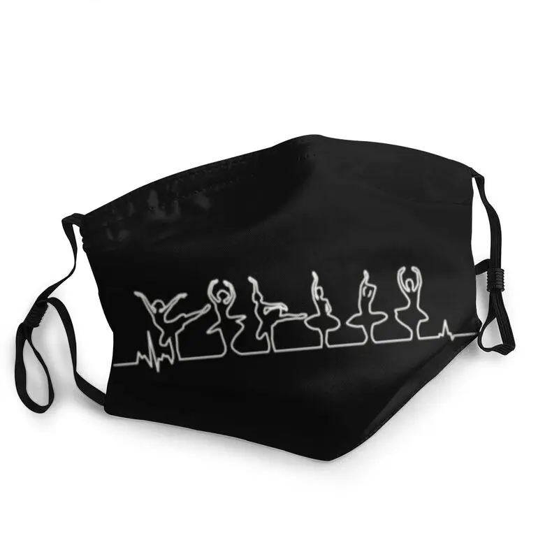 

Fashionable Ballerina Reusable Mouth Face Mask Adult Heartbeat Mask Dustproof Protection Cover Respirator Muffle