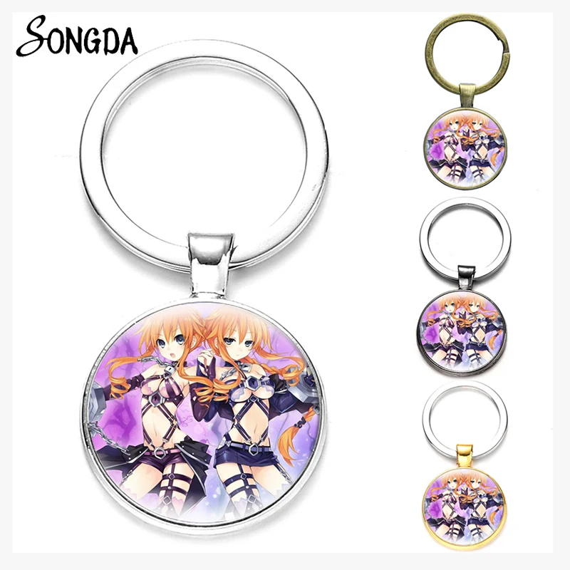 

Anime Date A Live Keychain For Women Men Round Charms Key Chains Holder Himekawa Yoshino Keyrings Glass Dome Unisex Jewelry Gift