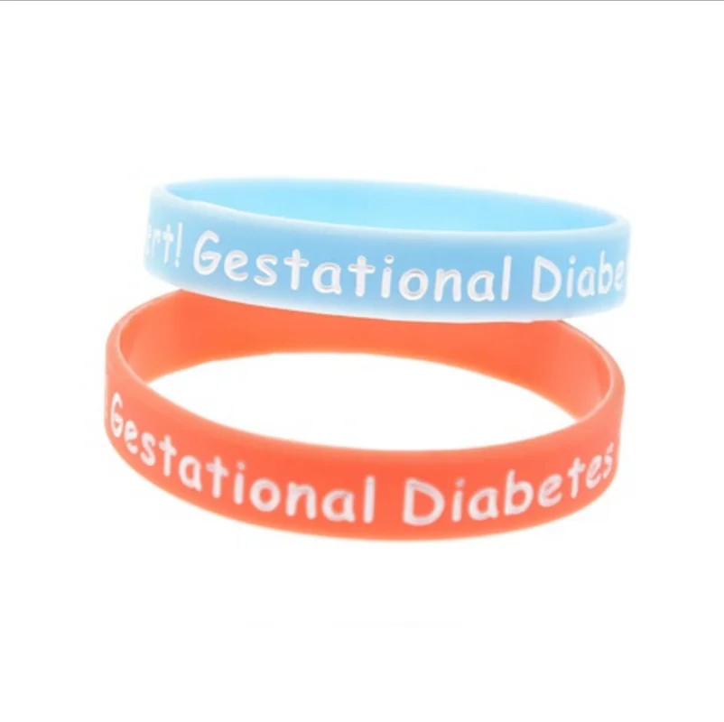 Браслет Силиконовый на запястье с изображением гестационного диабета|Именные