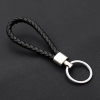 fashion mens braided leather keychain gadgets for men key ring buckle for diy jewelry making accessories on bag car trinket