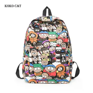 Забавный мультяшный принт, Мини рюкзаки, женский холщовый рюкзак, школьные сумки для девочек-подростков, Книжная сумка, Повседневная сумка на каждый день, сумка Mochila
