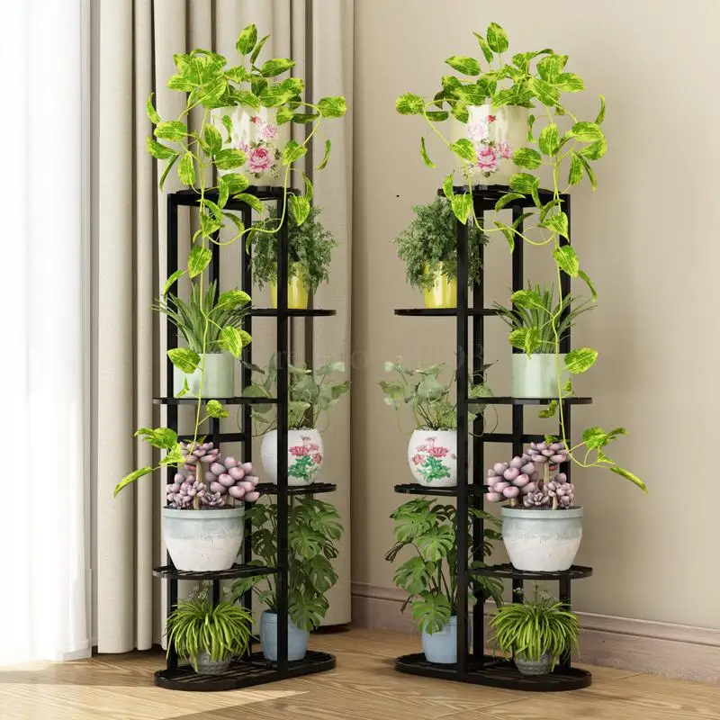 Кованая Железная Цветочная полка для гостиной спальни многослойная помещений