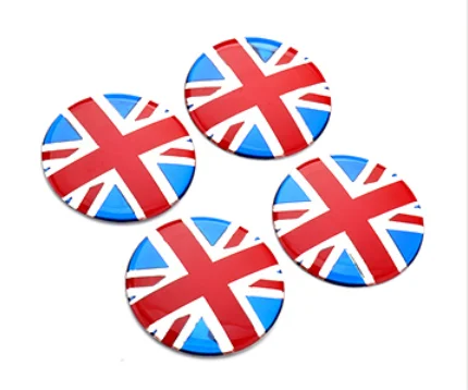 

52mm Min Cooper Red Union Jack Auto Wheel Center Hub Cap Badge Emblem Decal Sticker Car Accessories x4