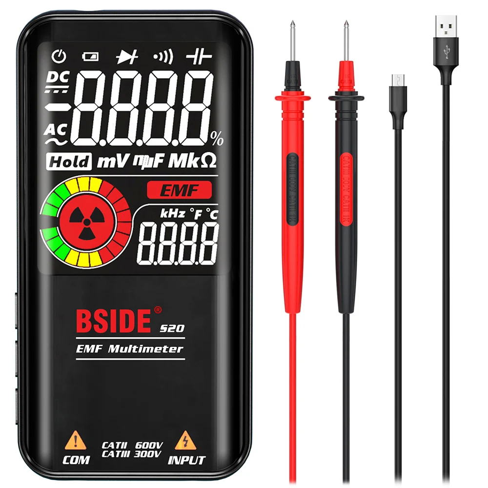 

BSIDE S20 Intelligent 9999 Counts EMF Multimeter 3.5-inch Colored Display Rechargeable Electromagnetic Radiation Detector