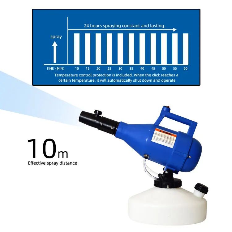 

Professional 4.5L Free Standing Fogger Machine Ulv Atomizer Frogger Disinfection Spray Gun