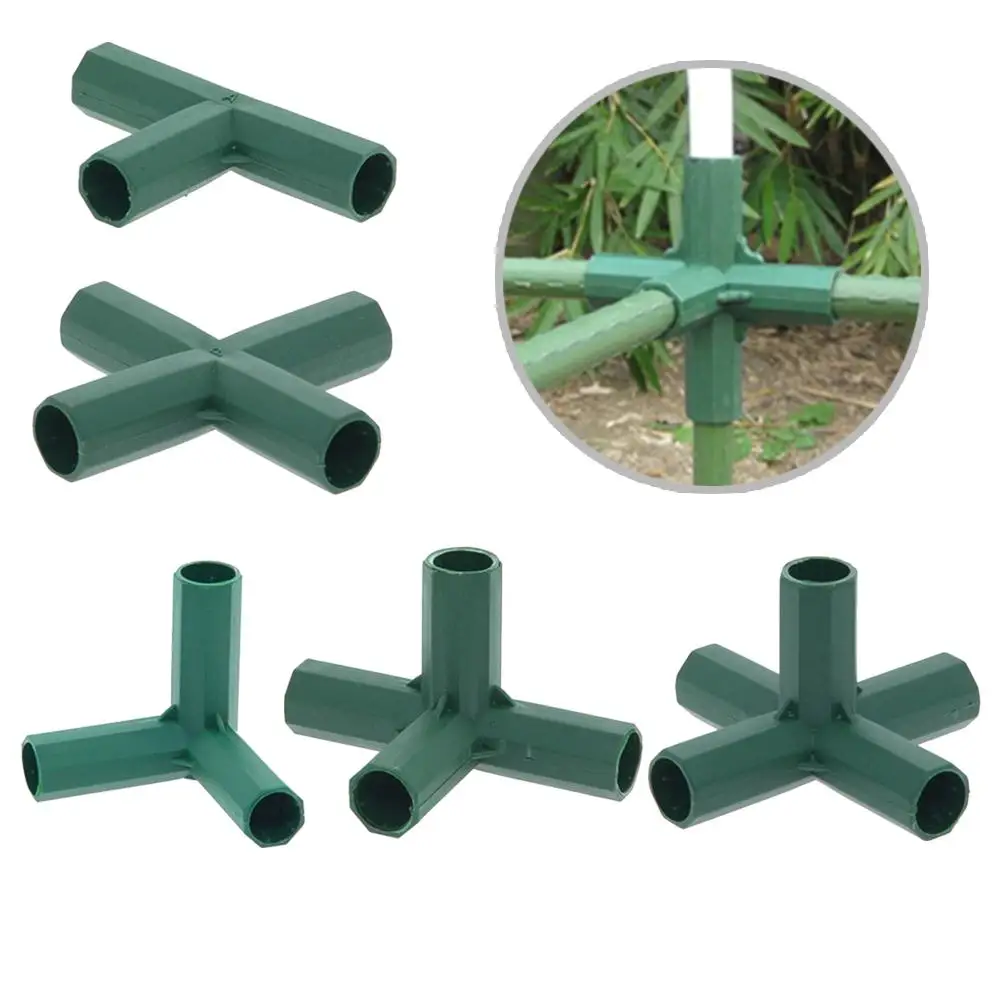 

16MM PVC Cross Connector Tee Connector Fitting 5 Types Stable Support Heavy Duty Greenhouse Plant Stakes Bracket Connector