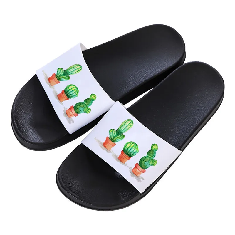 

Shoes For Women Summer Kawaii Print Indoor Home slippers Bedroom Anti-slip Floor Slides Shoes ladies flip flops Beach Sandals 41