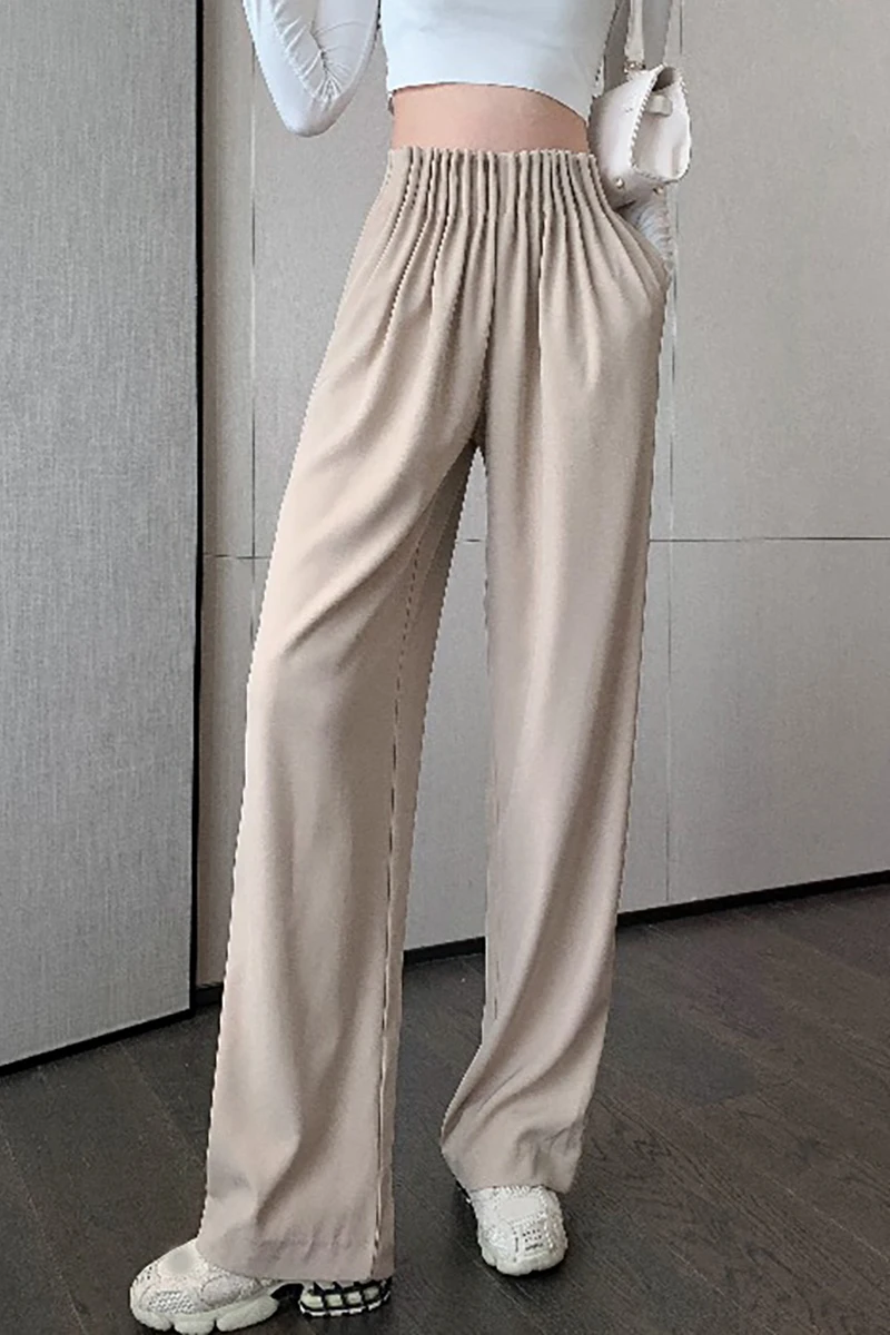 

Thickened Pants Autumn / Winter 2020 New Pleated High Waist Drape Feeling Wide Leg Pants Women's Loose Casual Floor Pants Pants