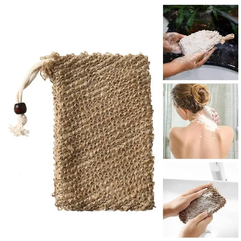 

Soap Saver Exfoliating Natural Sisal Soap Bag Pouch Soap For Prolong Life V0E7