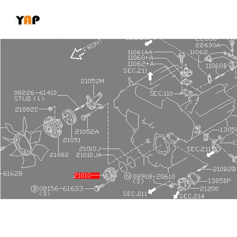Автомобильный двигатель охлаждающий насос для двигателя FITHonda CM3RR1 K24A 2.4L L4 19200-RAD-003
