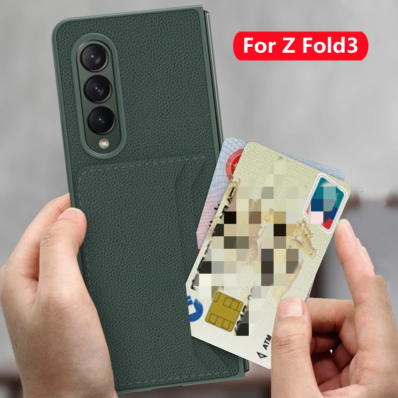 

Противоскользящий чехол из искусственной кожи с отделением для карт для Samsung Galaxy Z Fold 3 Fold3 противоударный защитный чехол для телефона с защи...