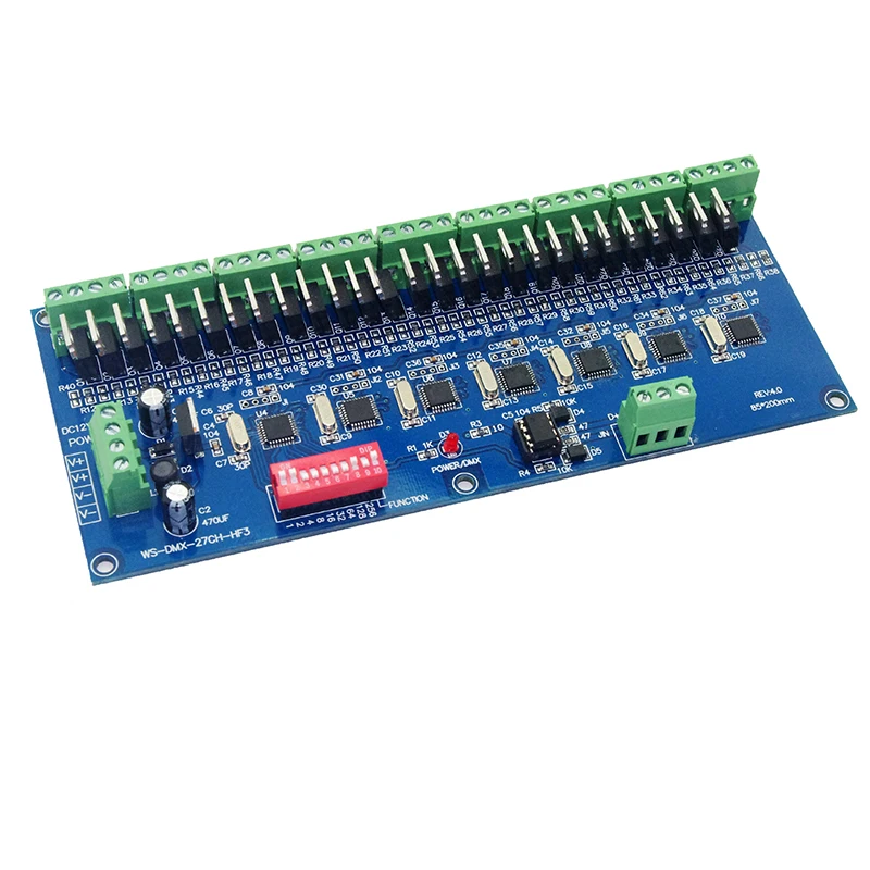 27 каналов dmx512 декодер DC12V-24V 27A DMX512 XRL 3P dmx led контроллер частота обновления 2 кГц