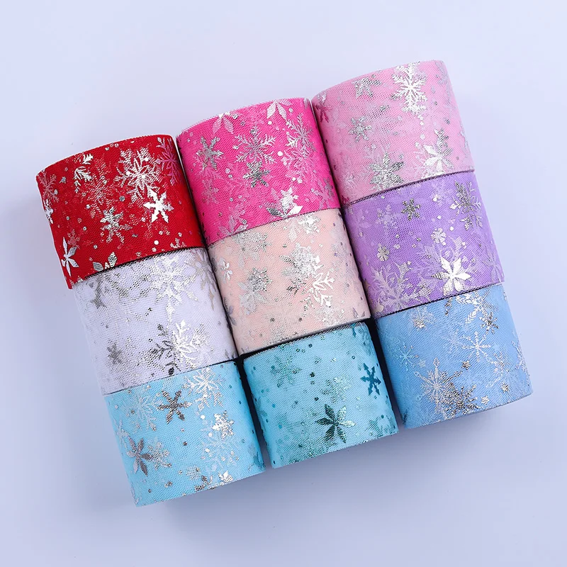 Блестящие тюлевые рулоны из органзы 6 см * 25 ярдов