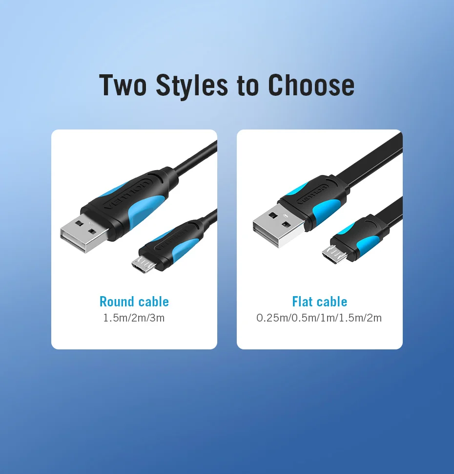 Vention Micro USB кабель провод для быстрого заряда для Android мобильного телефона синхронизации данных Кабель зарядного устройства 3 м 2 м 1 м для samsung htc Xiaomi sony