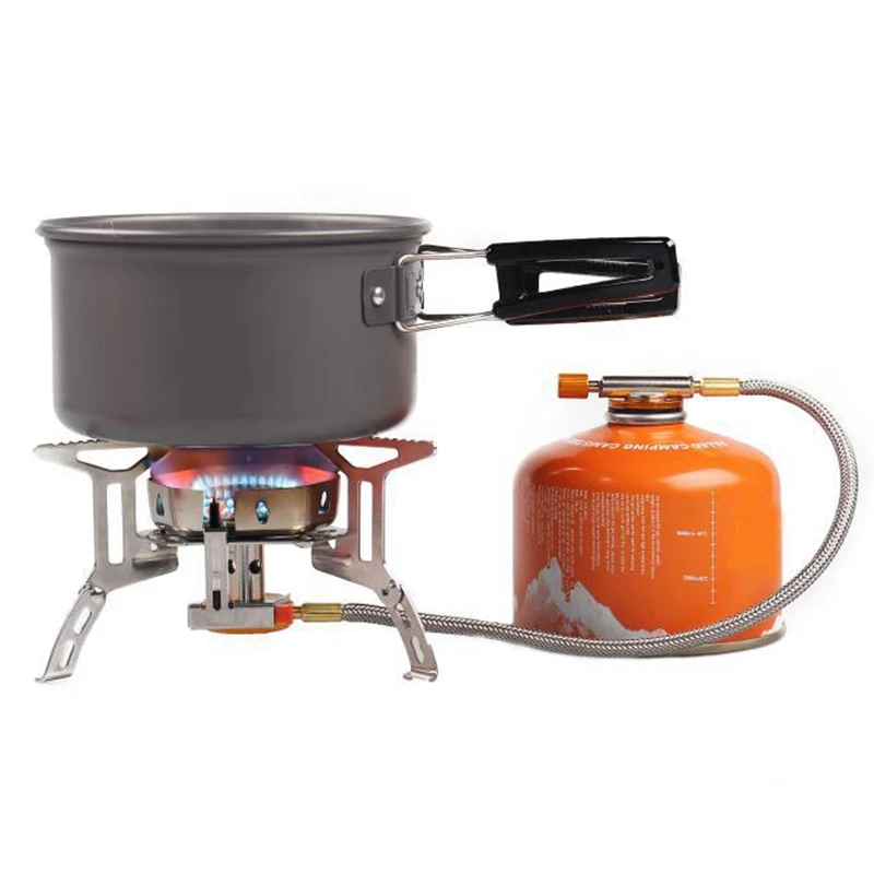 

Outdoor Stove Head Portable Stainless Steel Camping Gas Stove Windproof Stove Head Picnic Stove