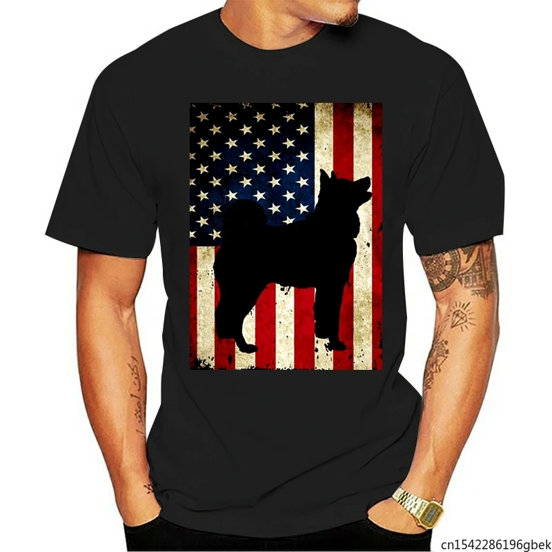 

INDEPENDENCE SILHOUETTE AKITA AMERICAN Flag Men's T-Shirt