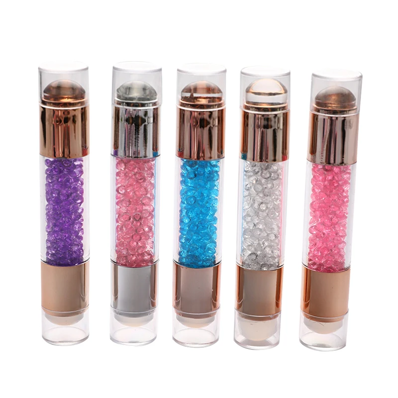 Дизайн ногтей штампа красочные двойной головкой Силиконовая ручка для маникюра