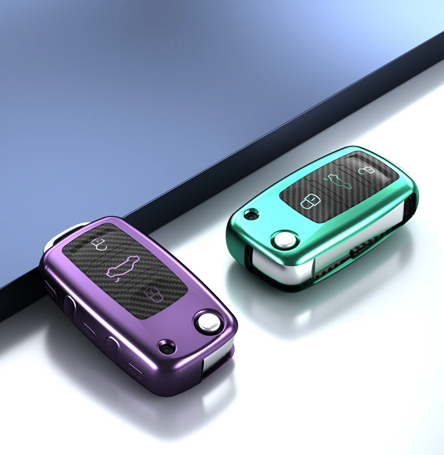 Мягкий чехол для автомобильного ключа держатель Volkswagen VW Golf 6 MK4 Tiguan Touran Polo Skoda Octavia