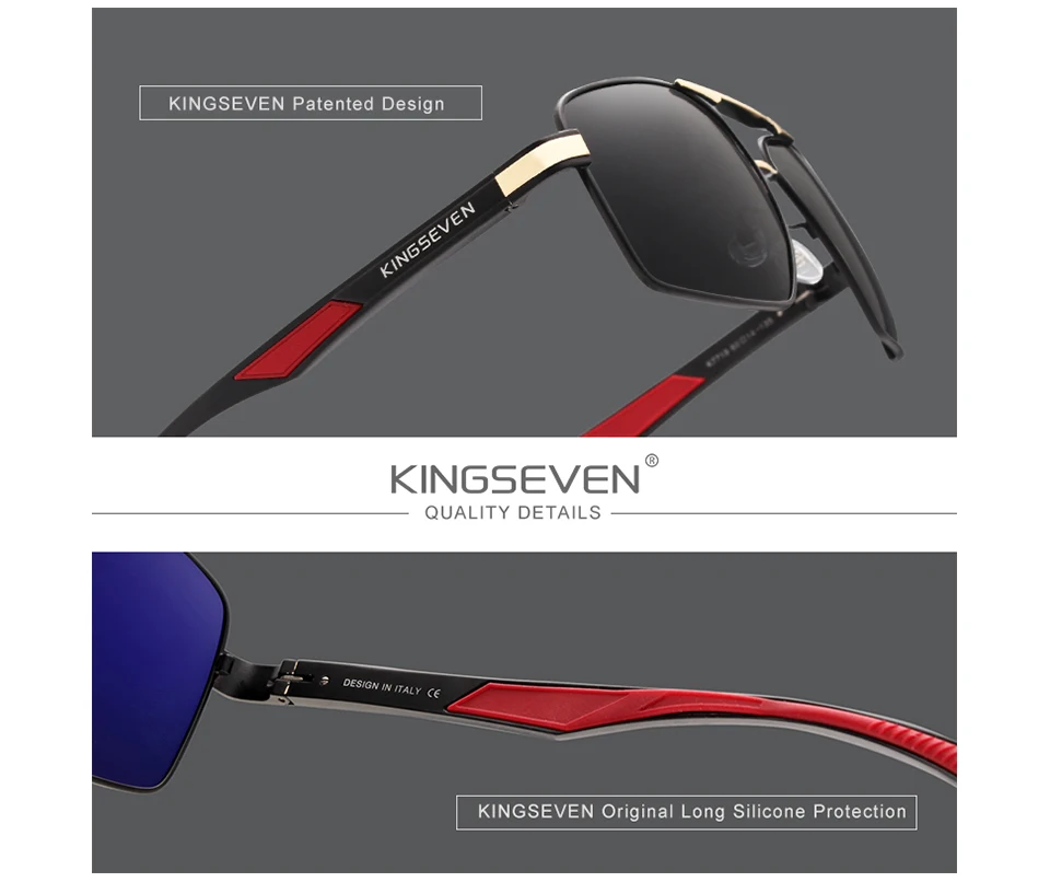 KINGSEVEN бренд, дизайнерские мужские классические Поляризованные солнцезащитные очки, роскошные брендовые солнцезащитные очки для вождения, ретро очки для мужчин