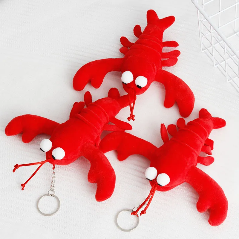 

1PCS Crayfish Plush Pendant Cartoon Plush Toy PP Cotton Fun Crayfish Animal Pendant Keychain Decoration Kawaii Room Decoration